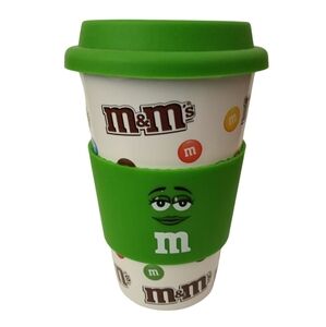 M & M Mars Tumbler with Green Silicone Lid and Band